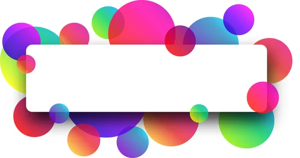 Banner Blanco Con Patrón Círculos Color Ilustración Papel Vectorial — Vector de stock