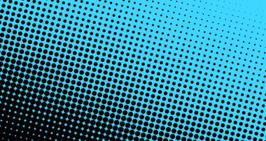 Siyah ve mavi noktalı arka plan. Noktalı resim etkisi. Vektör çizim.