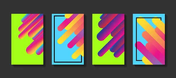 Set Frames Bright Abstract Painted Colorful Pattern Grey Background Vector — Stock Vector