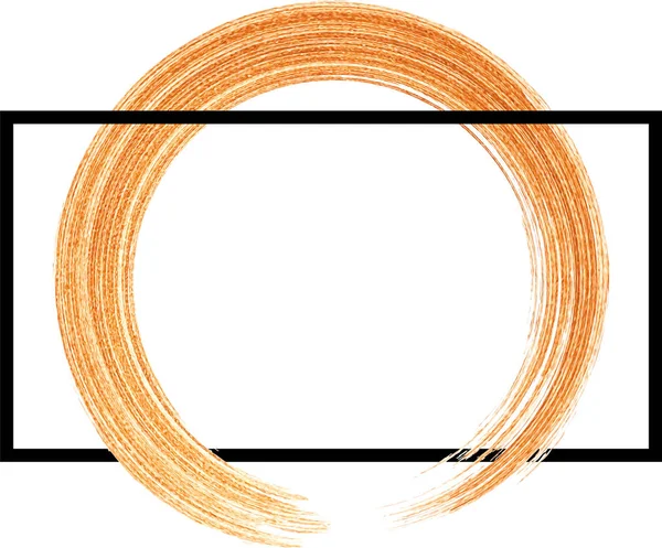 Orangefarbener Halbrunder Pinselstrich Auf Weißem Hintergrund Vektorillustration — Stockvektor