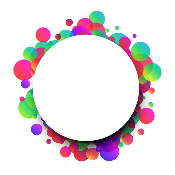 Белый Круглый Фон Узором Цветных Пузырей Векторная Иллюстрация — стоковый вектор