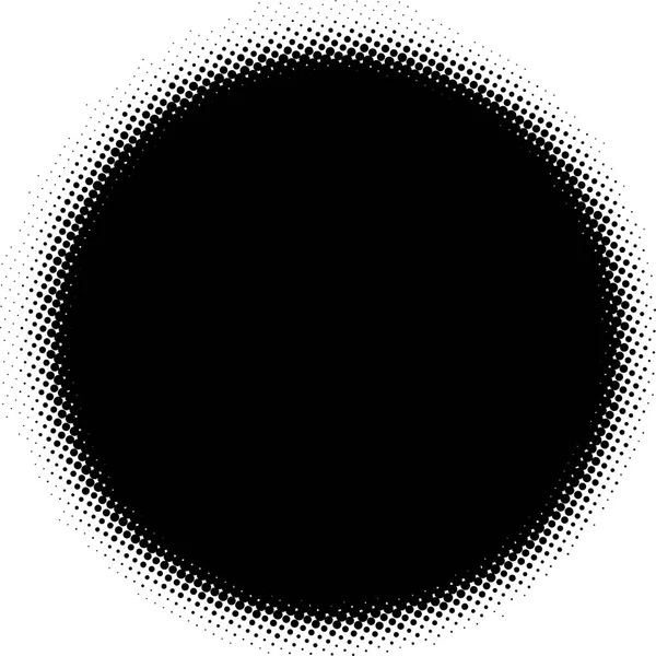 Черно Белый Круглый Абстрактный Пунктирный Фон Эффект Полутона Векторная Иллюстрация — стоковый вектор