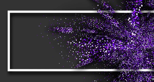 Фіолетовий Блиск Вибуху Білій Рамці Сірому Фоні Векторні Ілюстрації — стоковий вектор