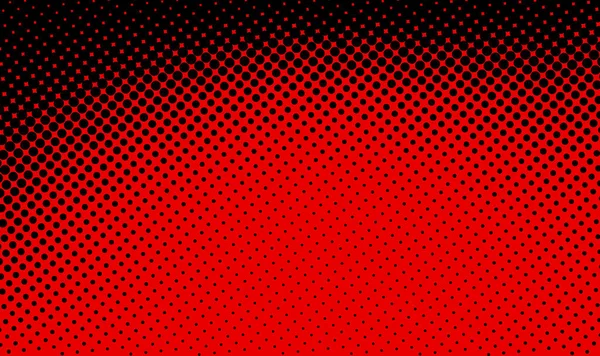 Lumineux Fond Noir Rouge Abstrait Pointillé Effet Demi Teinte Illustration — Image vectorielle