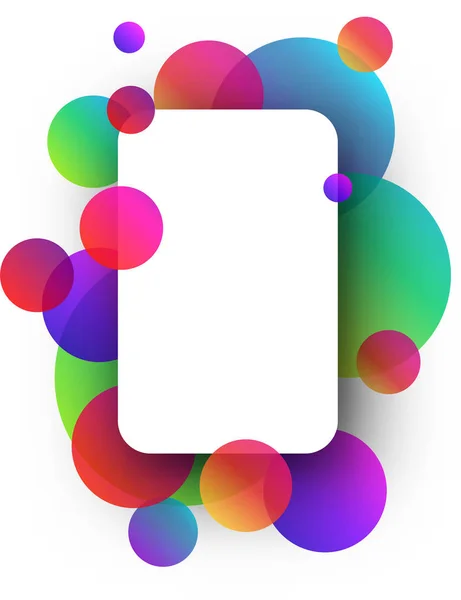 Λευκό Ορθογώνιο Φόντο Μοτίβο Χρώματος Κύκλους Εικονογράφηση Διάνυσμα Χαρτί — Διανυσματικό Αρχείο