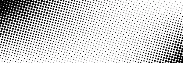 Чорно Білий Абстрактний Пунктирний Банер Ефект Напівтону Векторні Ілюстрації — стоковий вектор
