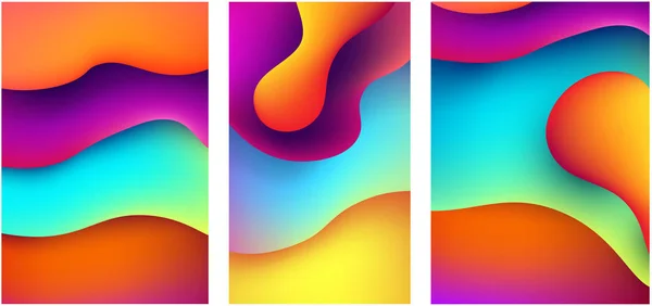 Набор Ярких Абстрактных Красочных Фонов Векторная Иллюстрация — стоковый вектор