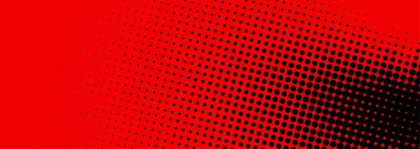 Banner Punteado Abstracto Brillante Negro Rojo Efecto Semitono Ilustración Vectorial — Archivo Imágenes Vectoriales