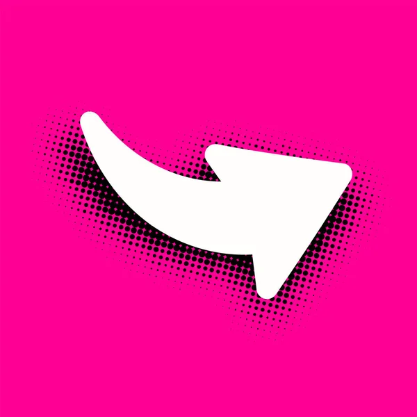 ピンクの背景の白い漫画矢印 ベクトル紙図 — ストックベクタ