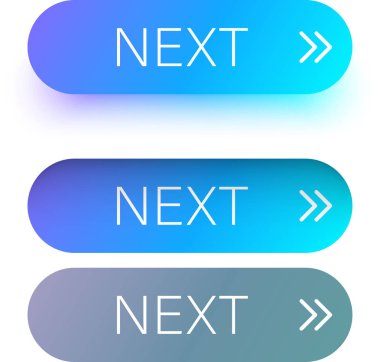 Beyaz arka plan üzerinde izole ok ile ileri web düğmeleri