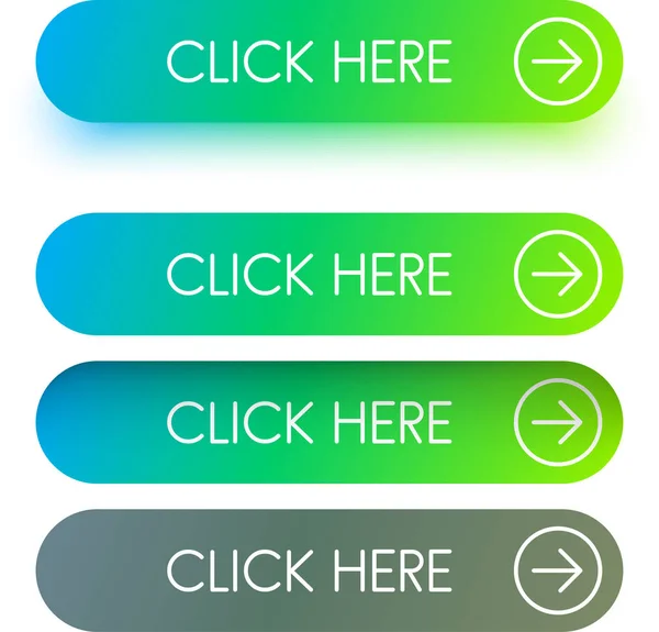 Espectro Brilhante Clique Aqui Botões Web Isolados Fundo Branco —  Vetores de Stock