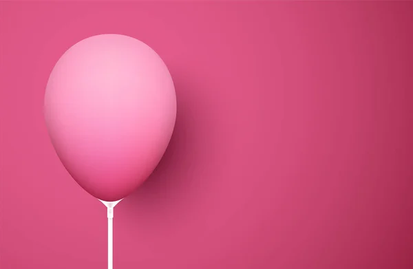 Rosa Hintergrund Mit Realistischem Ballon — Stockvektor