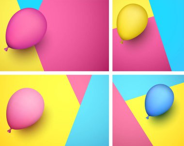 Festival arka plan rengi gerçekçi balonlu kümesi