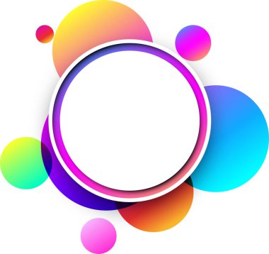 Beyaz arka plan renk spektrumu daire desenli yuvarlak. Vektör kağıt çizim