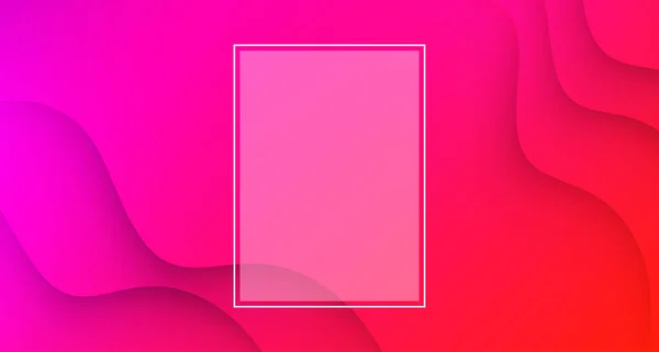 Рожевий Спектр Абстрактний Хвилястий Фон Білою Прямокутною Рамкою Векторні Ілюстрації — стоковий вектор