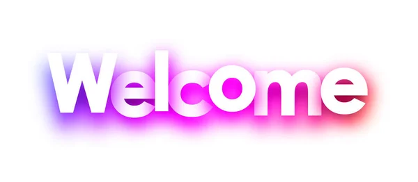 Pink Spectrum Welcome Sign White Background Vector Paper Illustration — Stock Vector