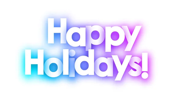 Färgstarka Happy Holidays Spektrum Kort Vit Bakgrund Papper Vektorillustration — Stock vektor