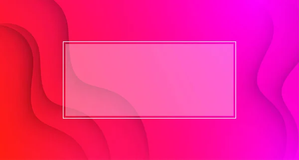 Fundo Ondulado Abstrato Espectro Rosa Vermelho Com Moldura Retangular Branca — Vetor de Stock