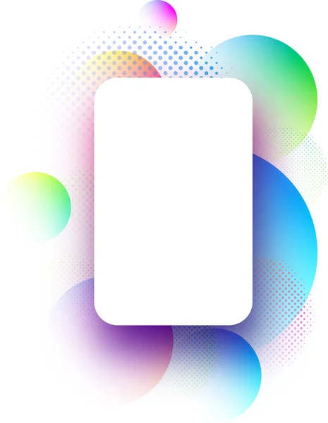 Bílé Pozadí Abstraktní Kruhy Vzorkem Barvy Spektra Vektorové Ilustrace Pop — Stockový vektor