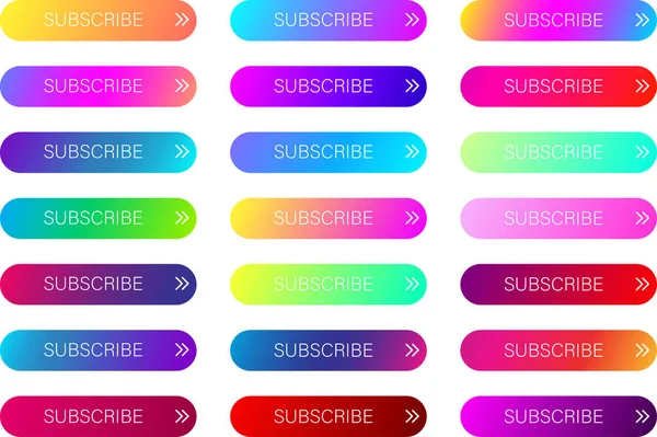 Kleurrijke Spectrum Abonneren Knoppen Voor Het Web Geïsoleerd Een Witte — Stockvector