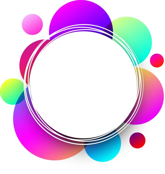 白い円形のカラフルなスペクトルの円パターンと背景 ベクトル紙図 — ストックベクタ