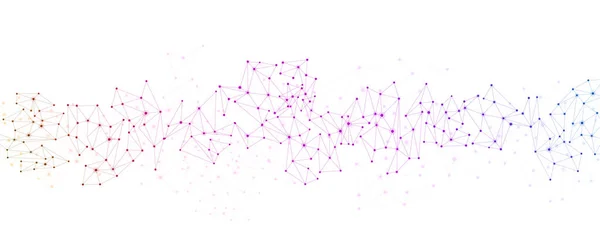 カラフルなスペクトル ネットワークと白いグローバル コミュニケーションの背景 ベクトル紙図 — ストックベクタ
