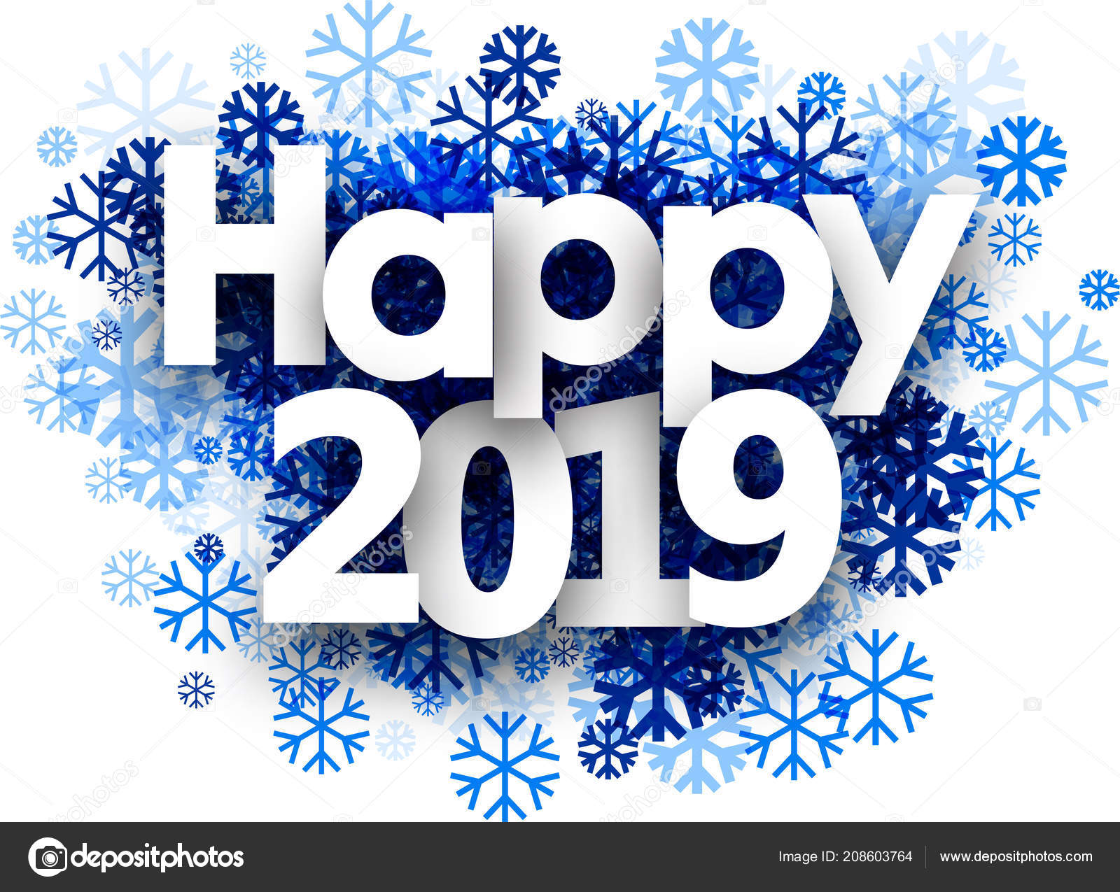 Happy 2019 >> Happy 2019 Winter Sign Blue Beautiful Snowflakes White Background Happy 2019 >> Happy 2019 Winter Sign Blue Beautiful Snowflakes White Background