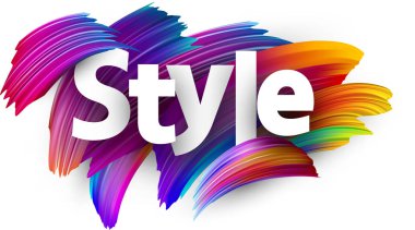 Stil poster spektrum fırça darbeleriyle beyaz arka plan üzerinde. Renkli gradyan fırçası tasarım. Vektör kağıt çizim.