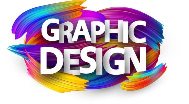 Grafik tasarım poster spektrum fırça darbeleriyle beyaz arka plan üzerinde. Renkli gradyan fırçası tasarım. Vektör kağıt çizim.