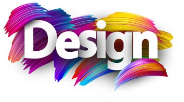 Tasarım poster spektrum fırça darbeleriyle beyaz arka plan üzerinde. Renkli gradyan fırçası tasarım. Vektör kağıt çizim