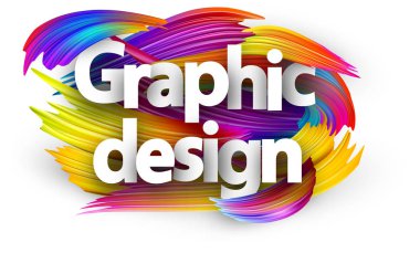 Grafik tasarım poster spektrum fırça darbeleriyle beyaz arka plan üzerinde. Renkli gradyan fırçası tasarım. Vektör kağıt çizim
