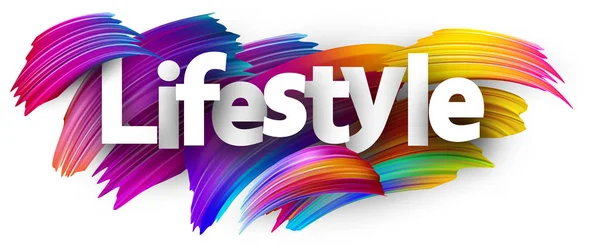 Lifestyle Poster Mit Spektrum Pinselstrichen Auf Weißem Hintergrund Farbenfrohe Farbverlauf — Stockvektor