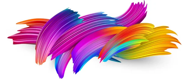 스펙트럼 수채화 아크릴 브러시 배경에 그려진 화려한 그라데이션 브러시 디자인입니다 — 스톡 벡터