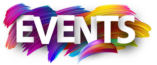 Cartel Eventos Con Pinceladas Espectro Sobre Fondo Blanco Diseño Pincel — Vector de stock