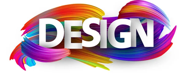 Tasarım Poster Spektrum Fırça Darbeleriyle Beyaz Arka Plan Üzerinde Renkli — Stok Vektör