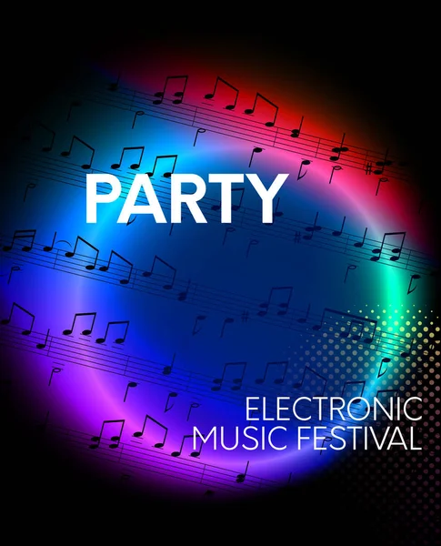 Festa Fundo Festival Música Eletrônica Com Notas —  Vetores de Stock
