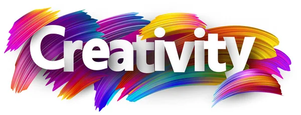 Kreativitás Banner Színes Ecset Design Elszigetelt Fehér Background — Stock Vector