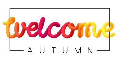 Beyaz arka plan üzerinde izole hoş geldiniz sonbahar spektrum yazıt