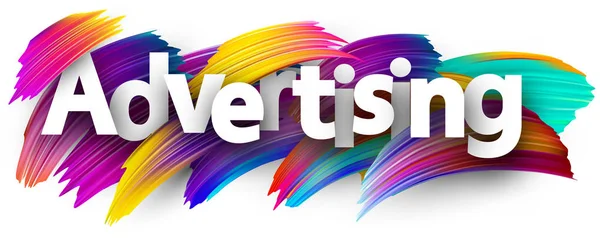 Reclame Kaart Kleurrijke Borstel Ontwerp Geïsoleerd Witte Achtergrond — Stockvector