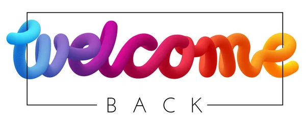 Welcome Back Spectrum Inscription Isolated White Background — Stock Vector