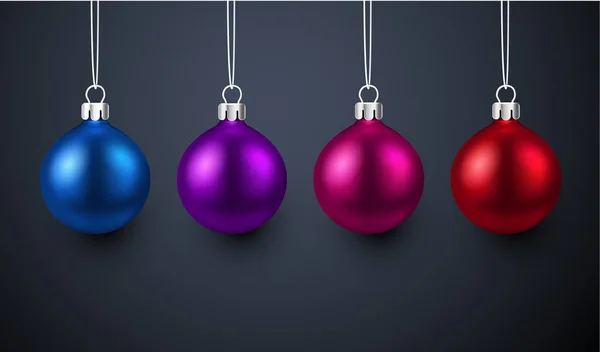 Runde Bunte Weihnachtskugeln Weihnachts Und Neujahrsdekoration — Stockvektor