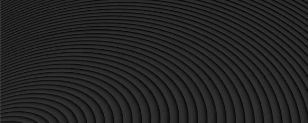 ブラック幾何学的質感のバナーは 抽象的な丸みを帯びたパターン — ストックベクタ