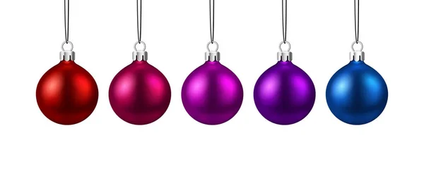 Bolas Redondas Navidad Coloridas Decoración Navidad Año Nuevo Aislada Sobre — Archivo Imágenes Vectoriales