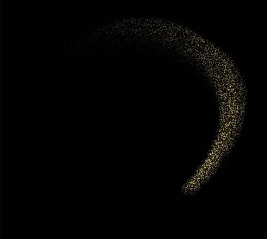 Noel ve Yılbaşı dekor için altın parlak curl siyah soyut şablonu. Vektör arka plan