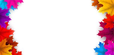 Güzel renk akçaağaç ile sonbahar arka plan bırakır. Sezon dekorasyon. Vektör 