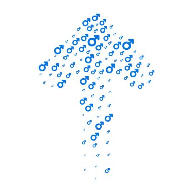 Mavi ok erkek ile beyaz arka plan üzerinde imzalar. Vektör işareti.