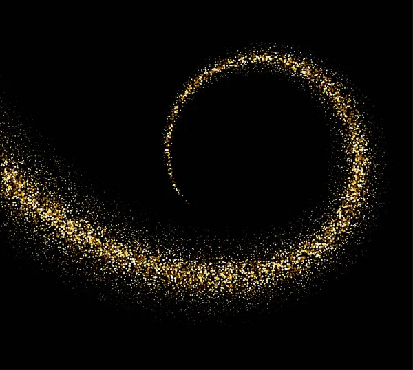 Черная Карта Абстрактным Золотым Блестящим Вихрем Шаблон Рождественского Новогоднего Плаката — стоковый вектор