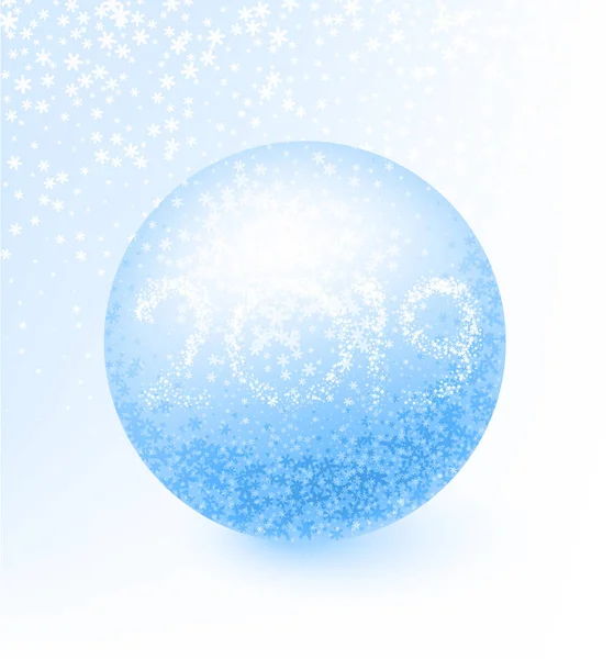 Μπλε Κάρτα Ευτυχισμένο Νέο Έτος 2019 Λαμπερά Μπάλα Διάνυσμα Φόντο — Διανυσματικό Αρχείο