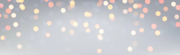 Bannière Brillante Grise Avec Lumières Dorées — Image vectorielle