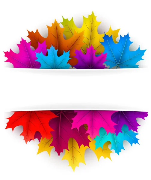 Herbst Hintergrund Mit Schöner Farbe Ahornblätter Vektor — Stockvektor